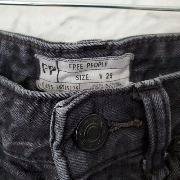 Free People Denim Uptown Button-fly Black Shorts - Picture 6 of 6